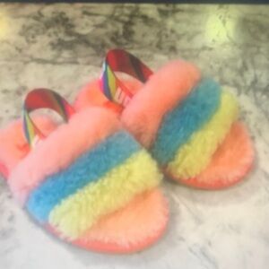 UGG Kids Slippers in Pink, Blue, and Yellow